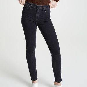 Goldsign Black High Rise Slim Straight Jeans